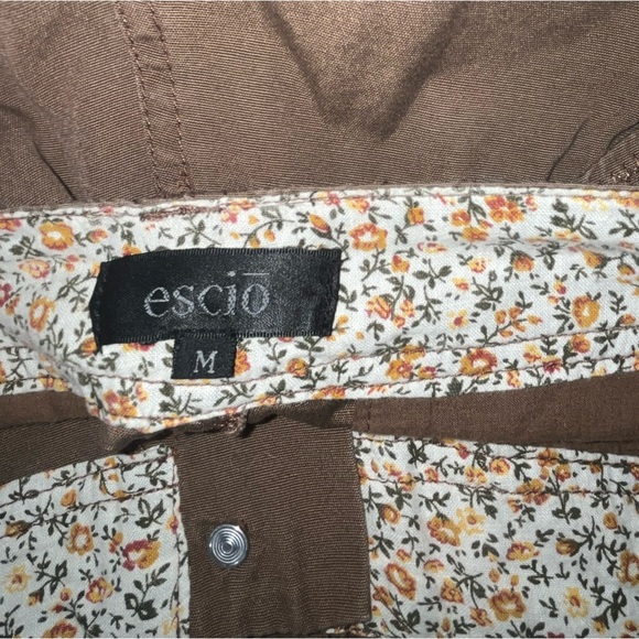 Dark brown pants with floral design - Picture 4 of 5